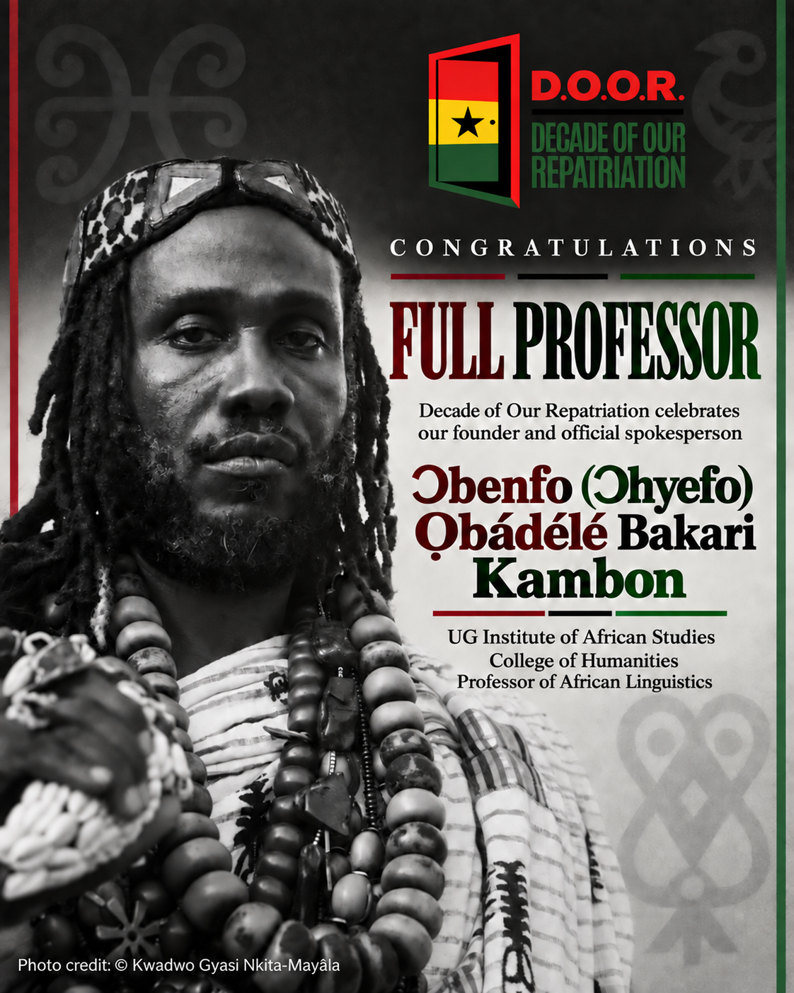 Ɔbenfo Ọbádélé Kambon — Full Professor of African Linguistics