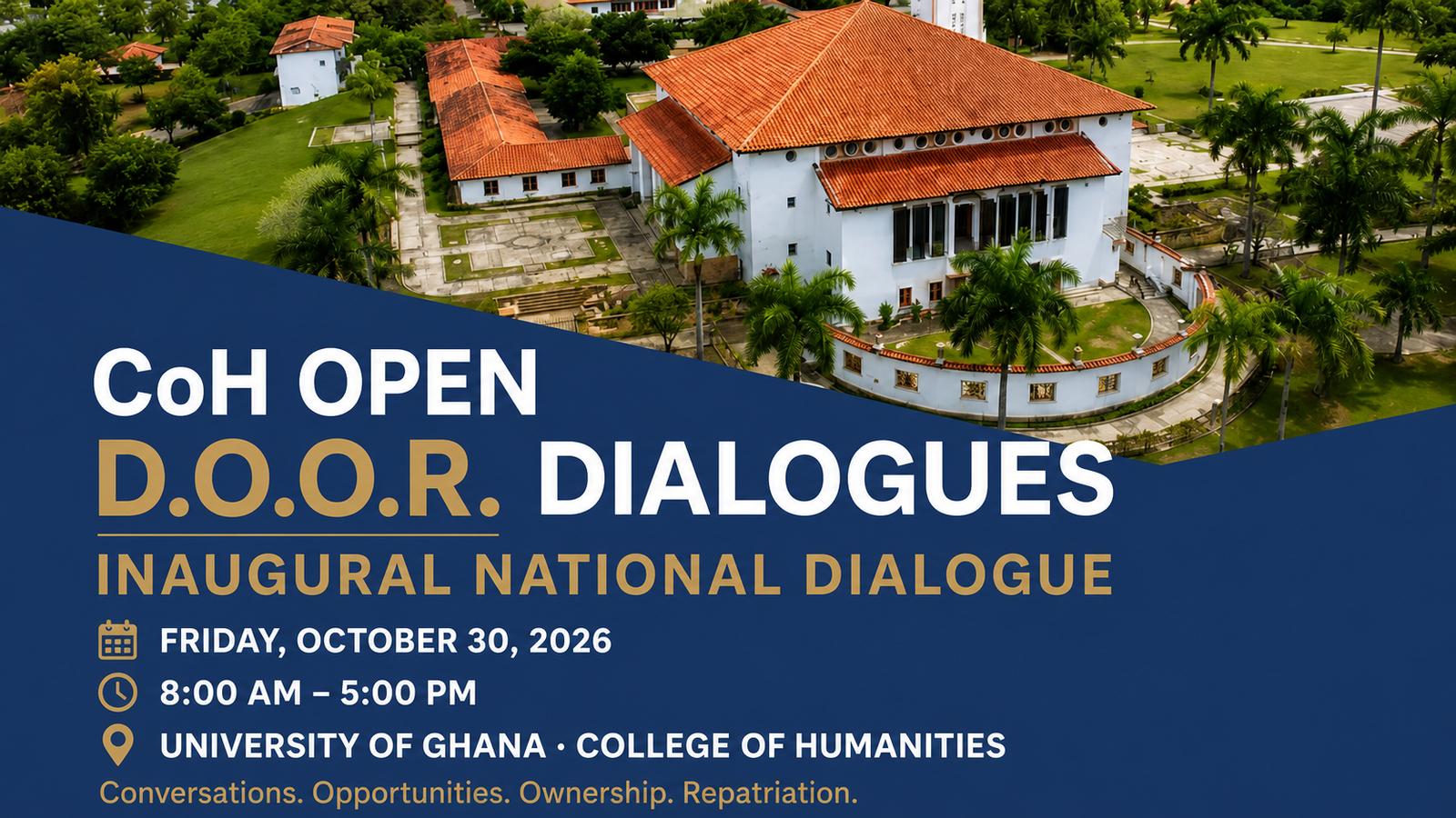 Official Open D.O.O.R. Dialogues flyer for the October 30, 2026 national dialogue