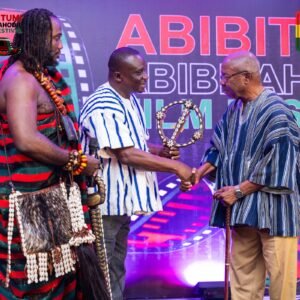 Director Kwaw Ansah being honoured at the AAFF 2026 awards ceremony